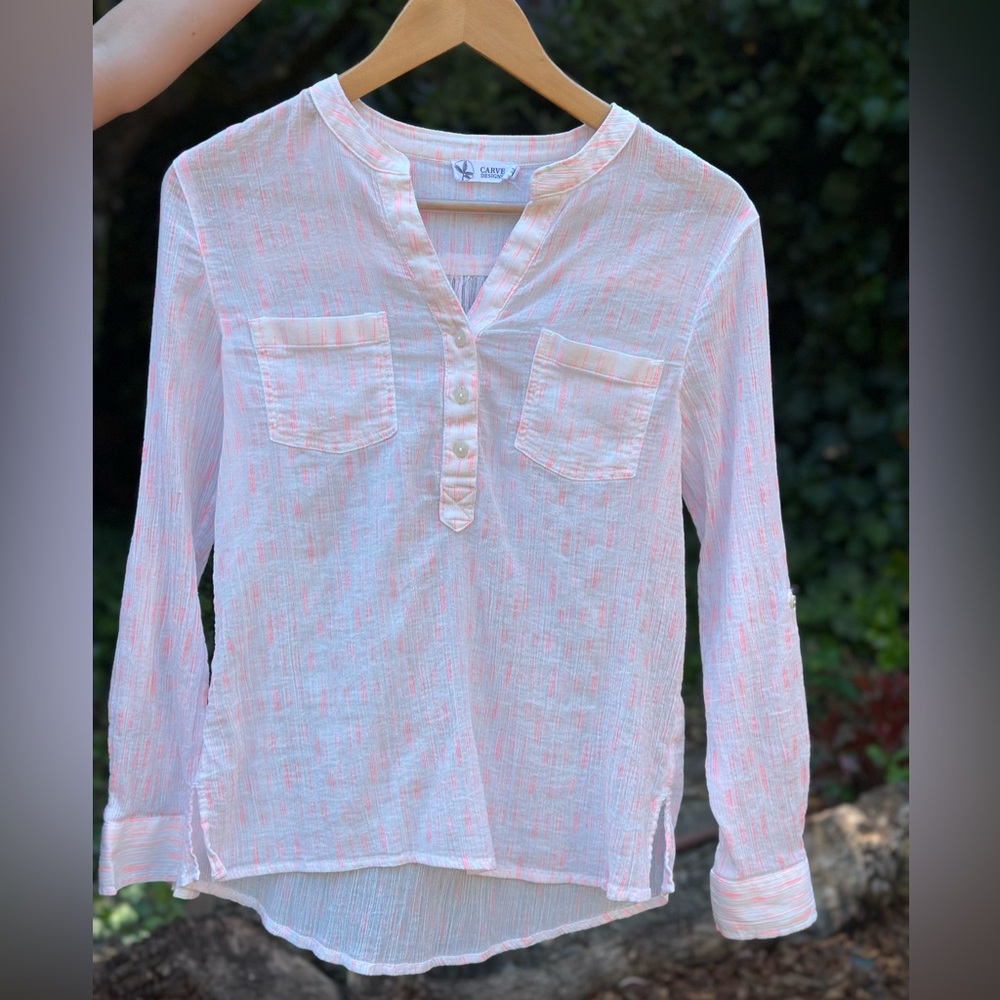 Carve Designs Dylan Gauze Long Sleeve -Size Small